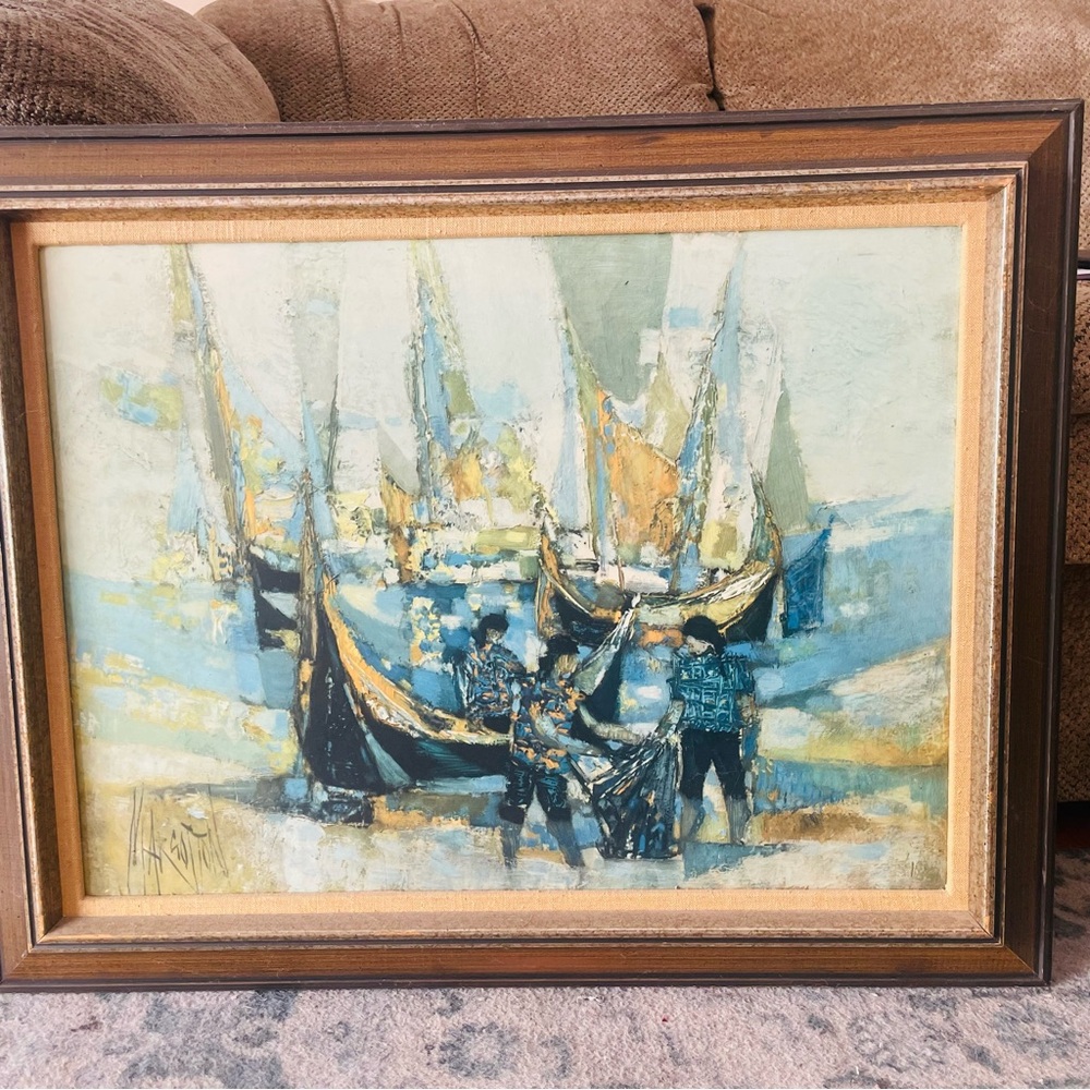 Nautical Art Print with Wooden Frame